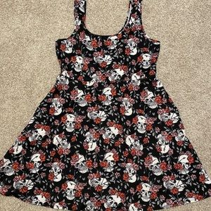Torrid - 1X - Skelaton Skater Dress - Goth Halloween